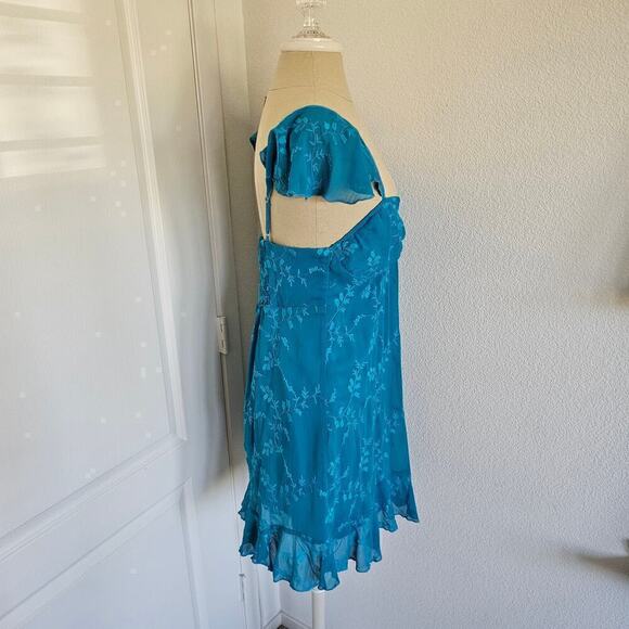Betsey Johnson Beach Shift Mini Dress sz M Blue - Picture 3 of 7